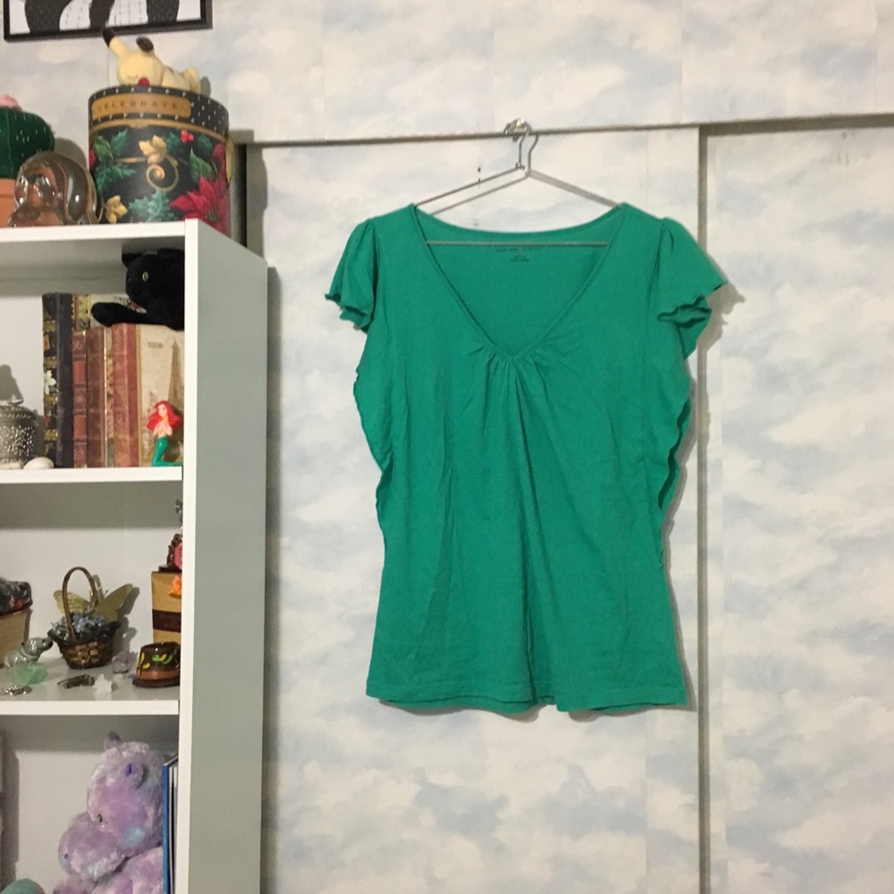 new york and company Wavy Top Green L